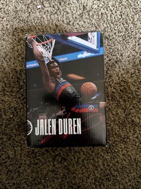 Jalen Duren Collectible dunking Bobblehead with Black and Blue Graphics